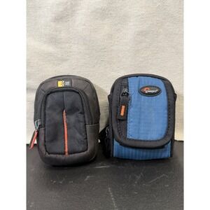 Case Logic Lowepro Camera Pouch Bundle Unisex Small Black‎ Blue Tech Bags 2pk